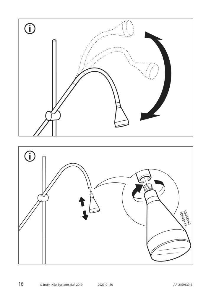 Assembly instructions for IKEA Naevlinge led floor read lamp black | Page 16 - IKEA NÄVLINGE LED floor/read lamp 704.050.97