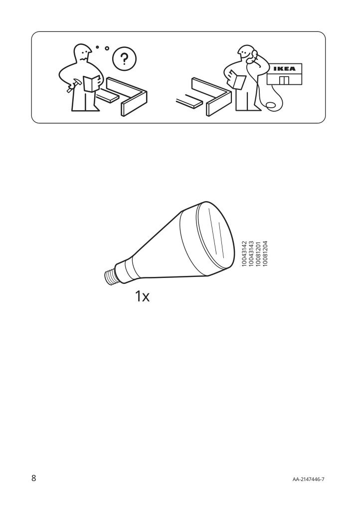 Assembly instructions for IKEA Naevlinge led work lamp white | Page 8 - IKEA NÄVLINGE LED work lamp 504.049.18