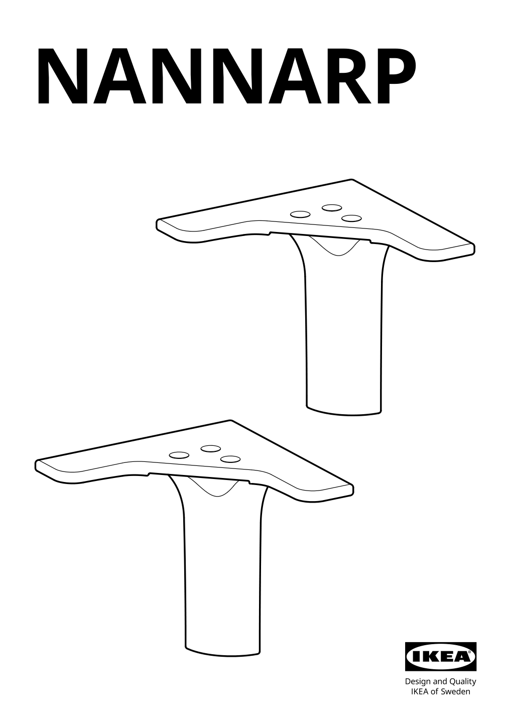 Assembly instructions for IKEA Nannarp leg aluminum | Page 1 - IKEA BESTÅ TV unit with doors 690.677.76