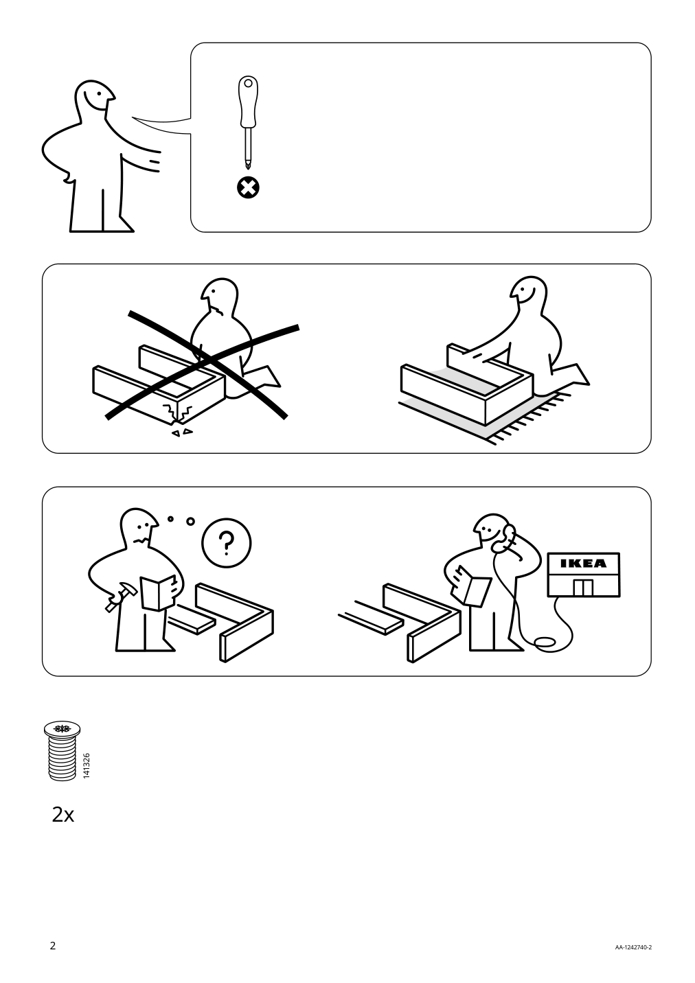 Assembly instructions for IKEA Nannarp leg aluminum | Page 2 - IKEA BESTÅ TV unit with drawers 191.882.76