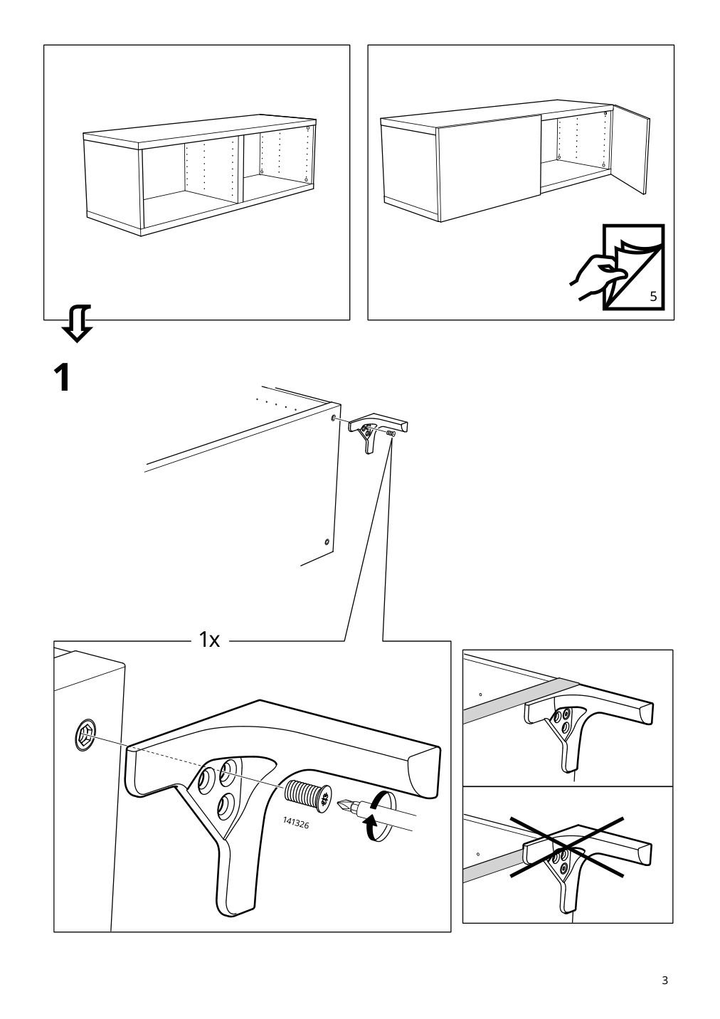 Assembly instructions for IKEA Nannarp leg aluminum | Page 3 - IKEA BESTÅ cabinet 293.078.15