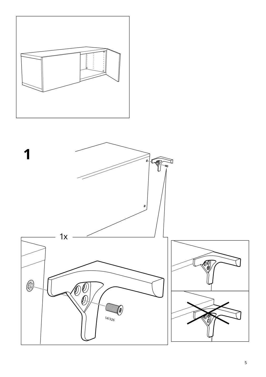 Assembly instructions for IKEA Nannarp leg aluminum | Page 5 - IKEA BESTÅ storage combination w doors/drawers 791.953.30