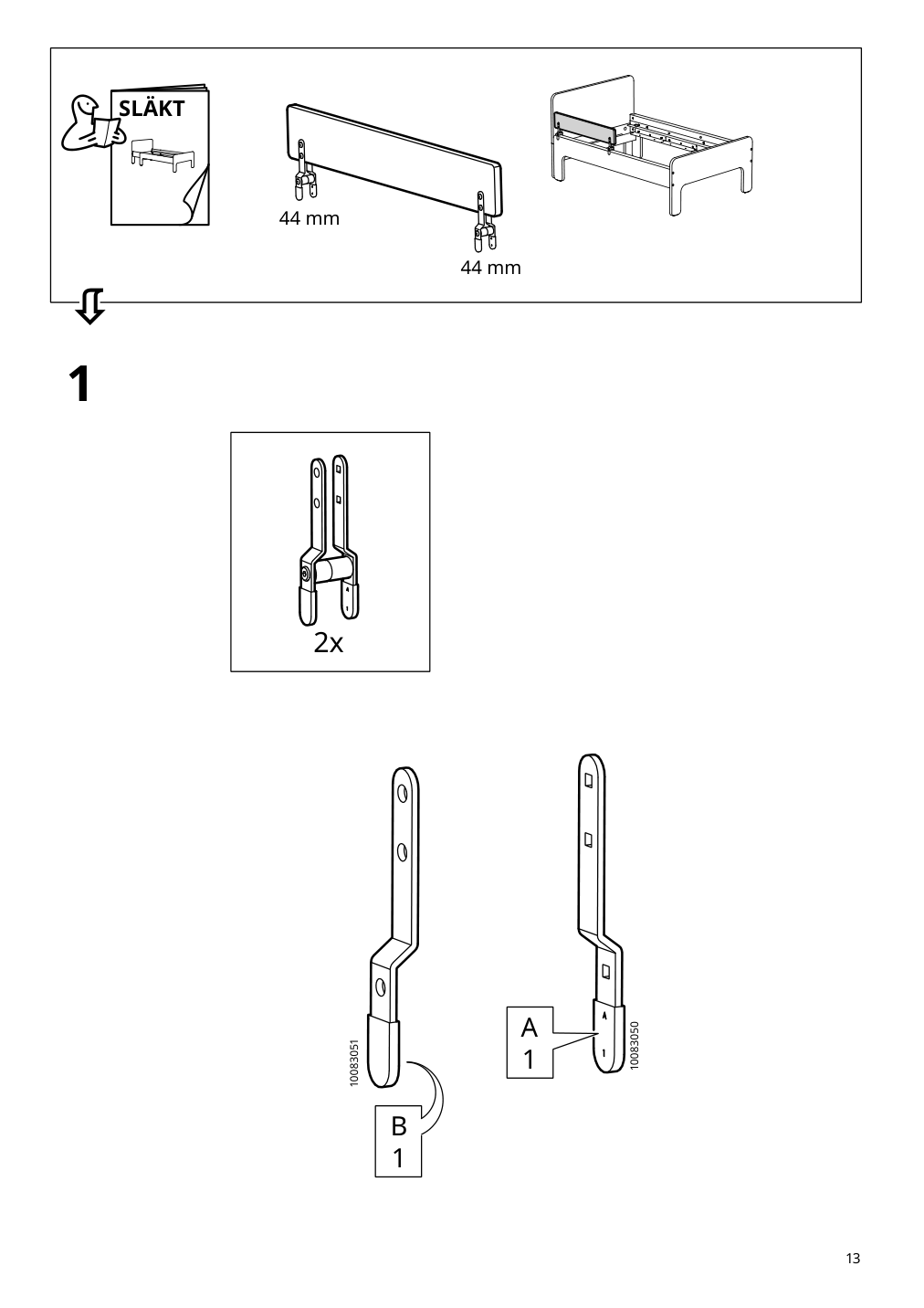 Assembly instructions for IKEA Nattapa guard rail white | Page 13 - IKEA NATTAPA guard rail 504.657.61