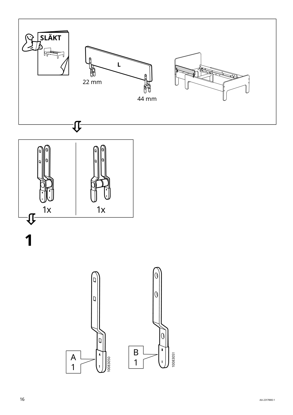 Assembly instructions for IKEA Nattapa guard rail white | Page 16 - IKEA NATTAPA guard rail 504.657.61