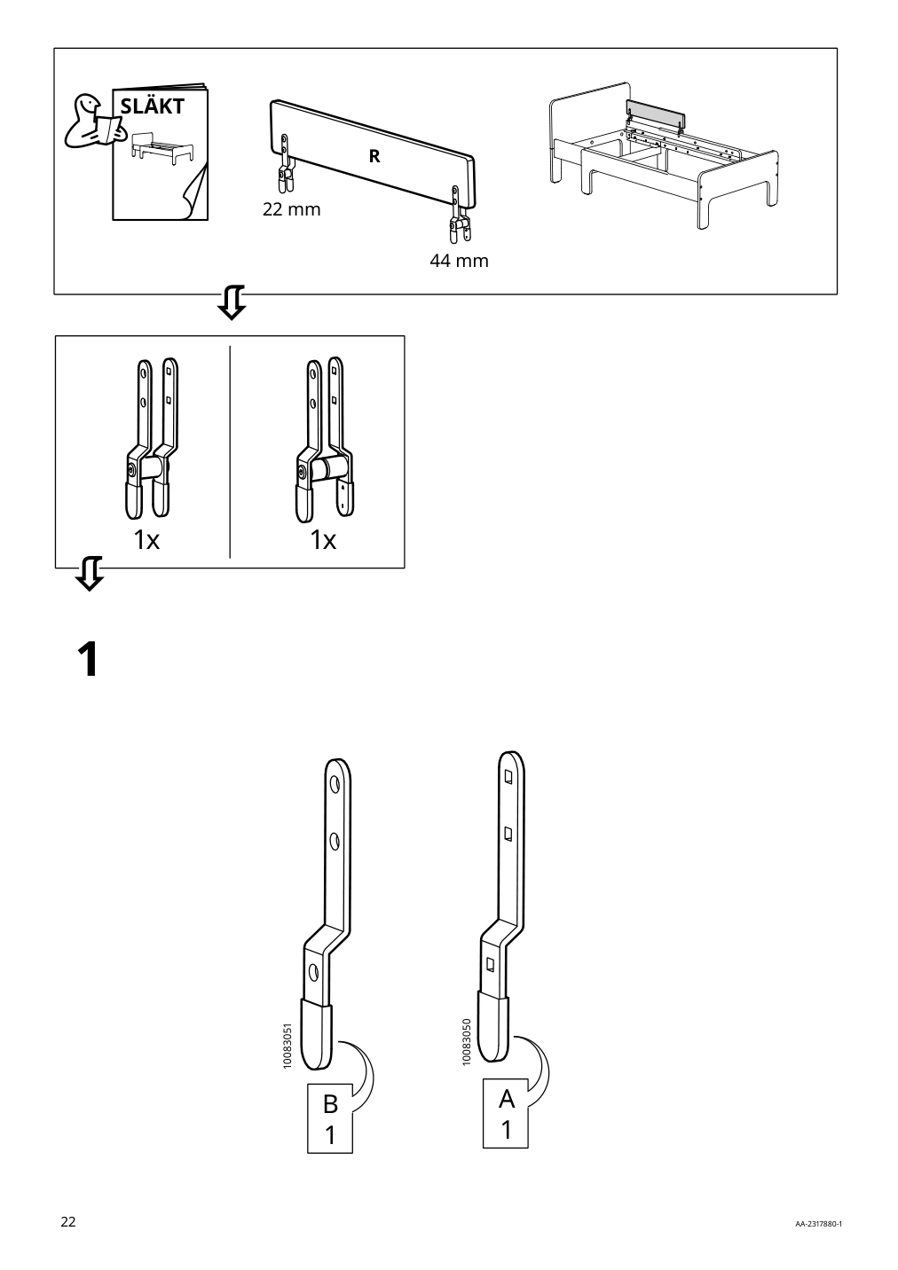 Assembly instructions for IKEA Nattapa guard rail white | Page 22 - IKEA NATTAPA guard rail 504.657.61