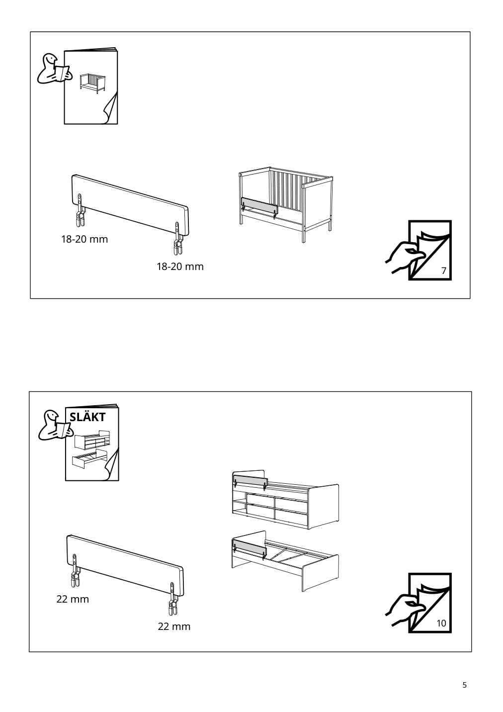 Assembly instructions for IKEA Nattapa guard rail white | Page 5 - IKEA NATTAPA guard rail 504.657.61