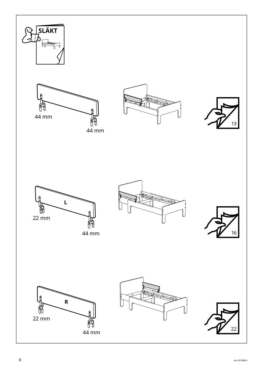 Assembly instructions for IKEA Nattapa guard rail white | Page 6 - IKEA NATTAPA guard rail 504.657.61