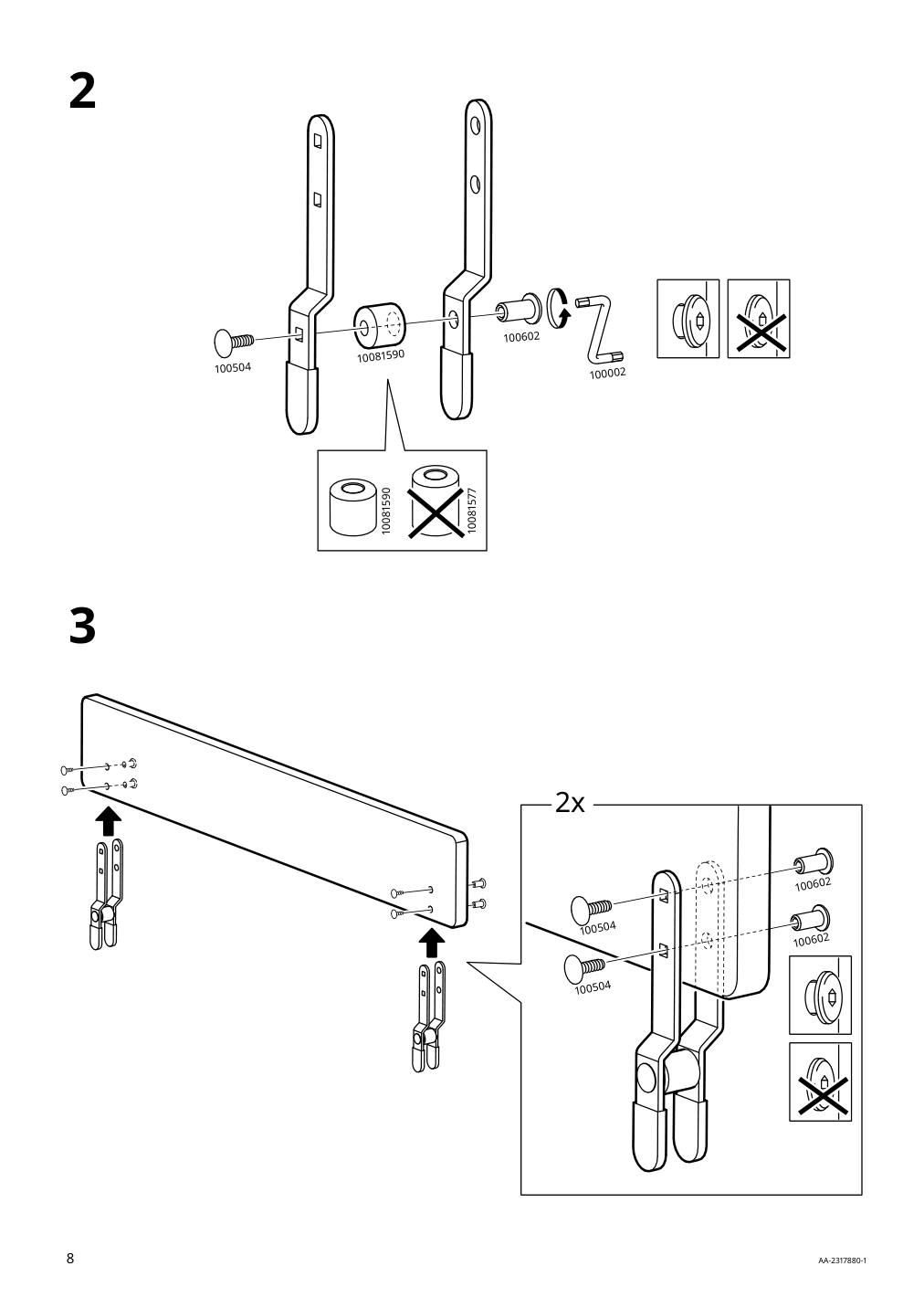 Assembly instructions for IKEA Nattapa guard rail white | Page 8 - IKEA NATTAPA guard rail 504.657.61