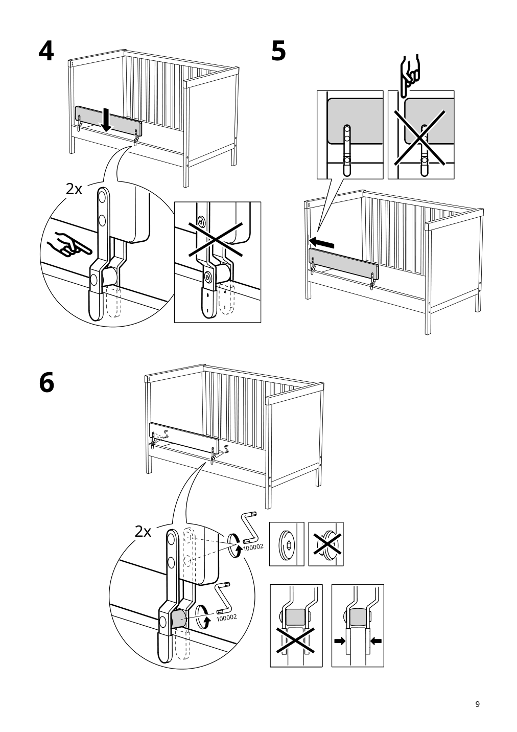 Assembly instructions for IKEA Nattapa guard rail white | Page 9 - IKEA NATTAPA guard rail 504.657.61