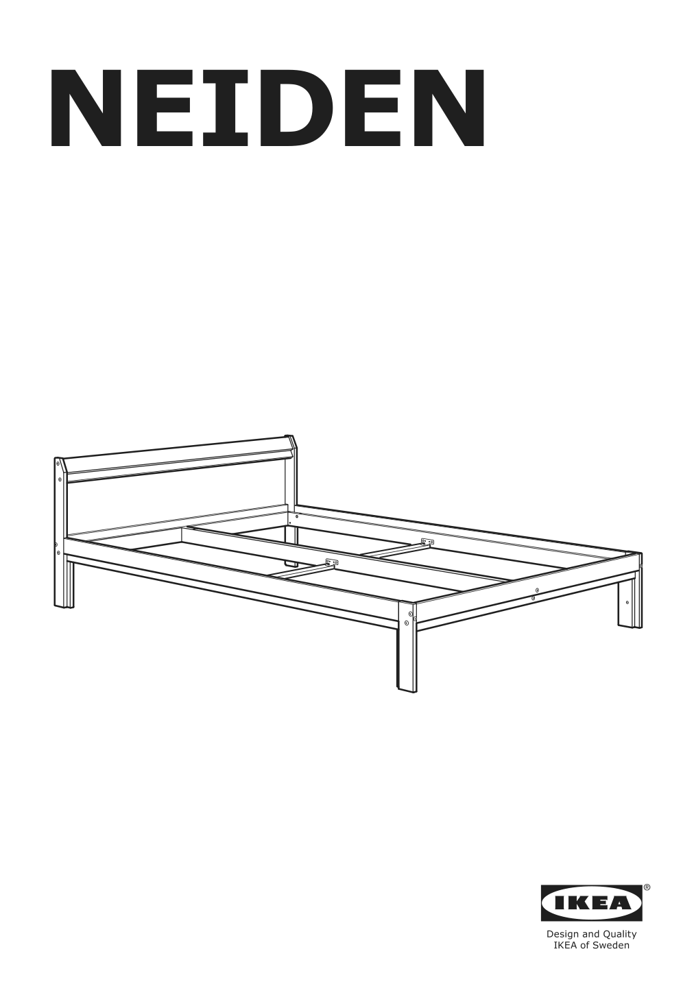 Assembly instructions for IKEA Neiden bed frame pine | Page 1 - IKEA NEIDEN bed frame 903.952.43