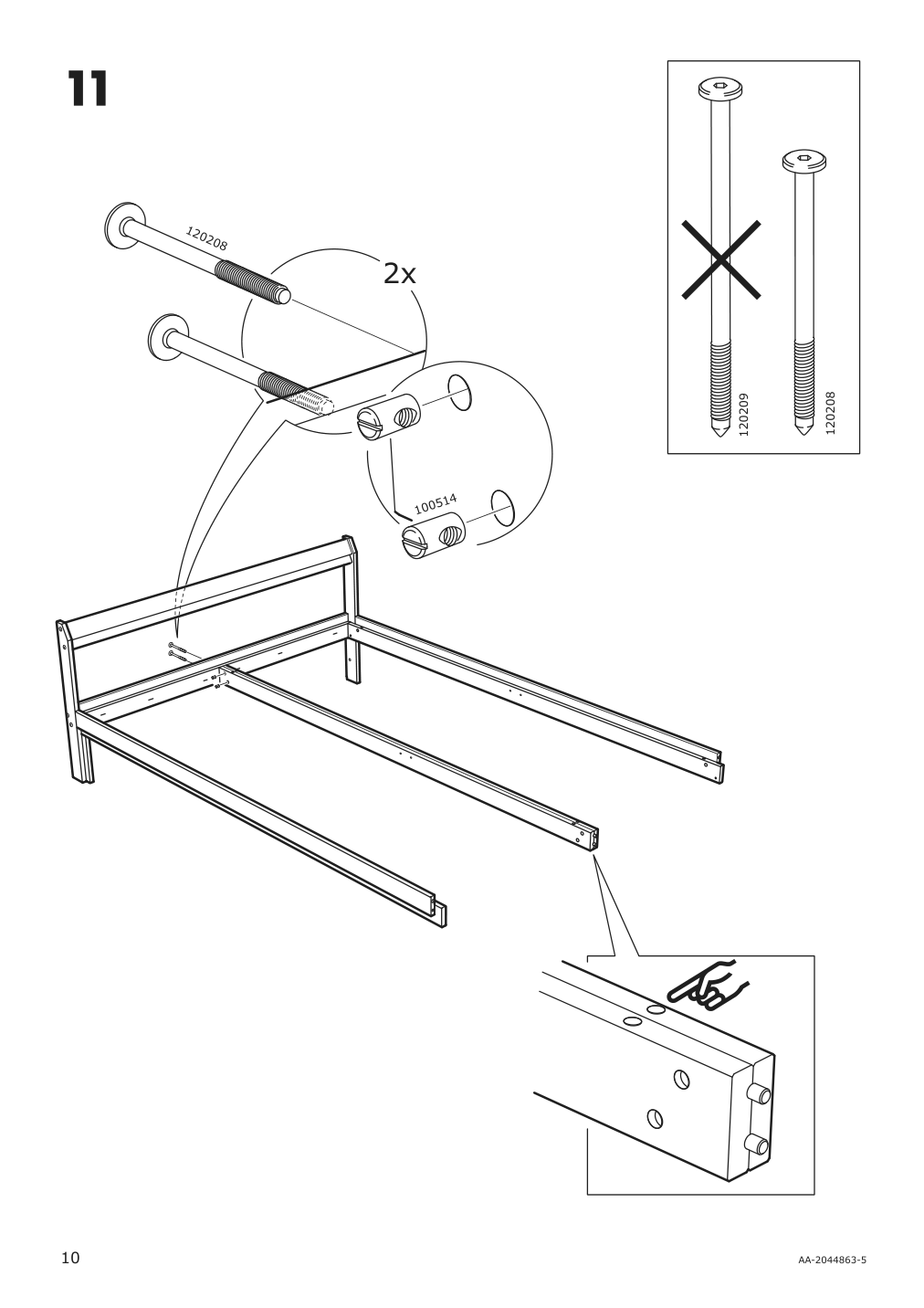 Assembly instructions for IKEA Neiden bed frame pine | Page 10 - IKEA NEIDEN bed frame 903.952.43