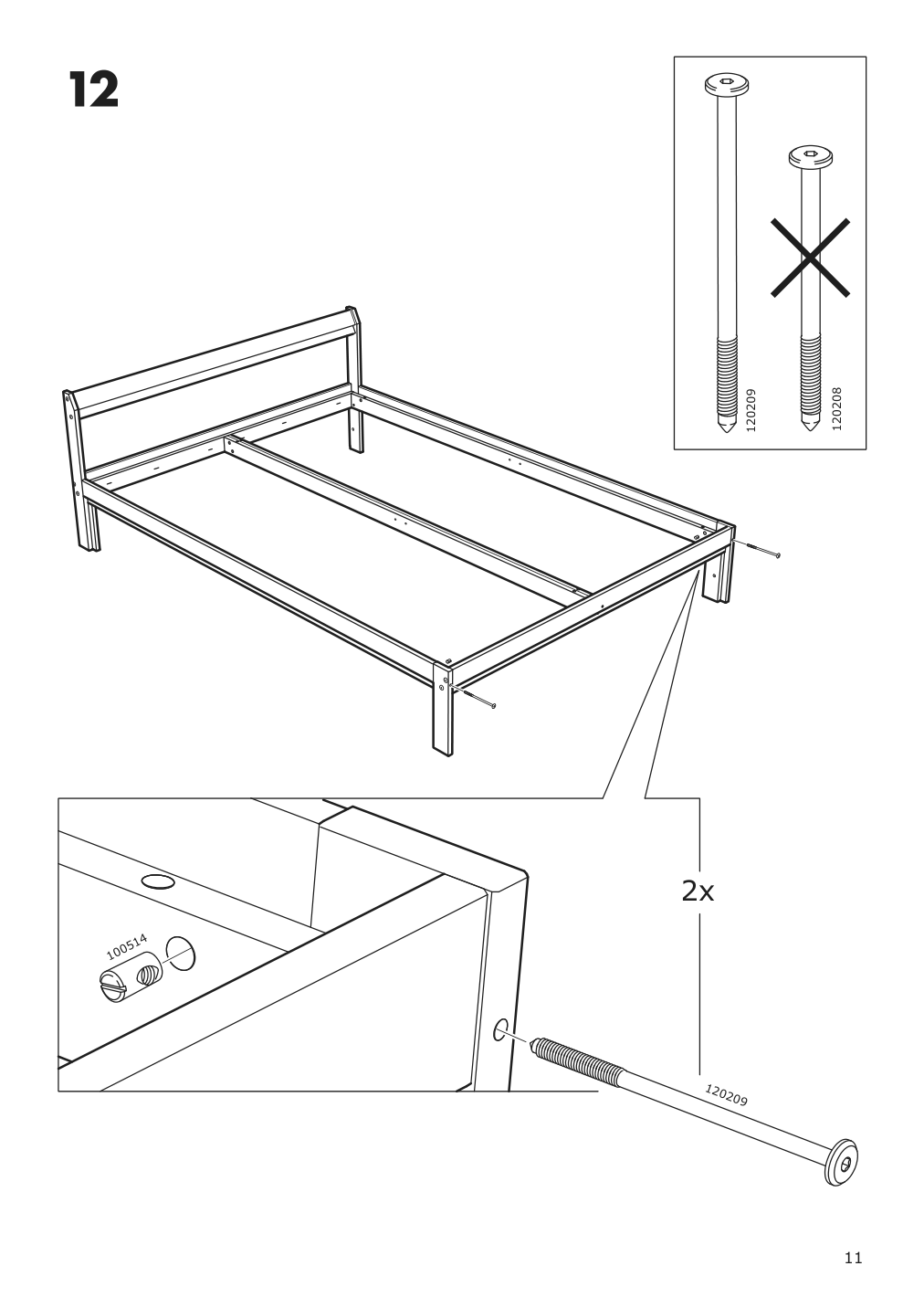 Assembly instructions for IKEA Neiden bed frame pine | Page 11 - IKEA NEIDEN bed frame 903.952.43