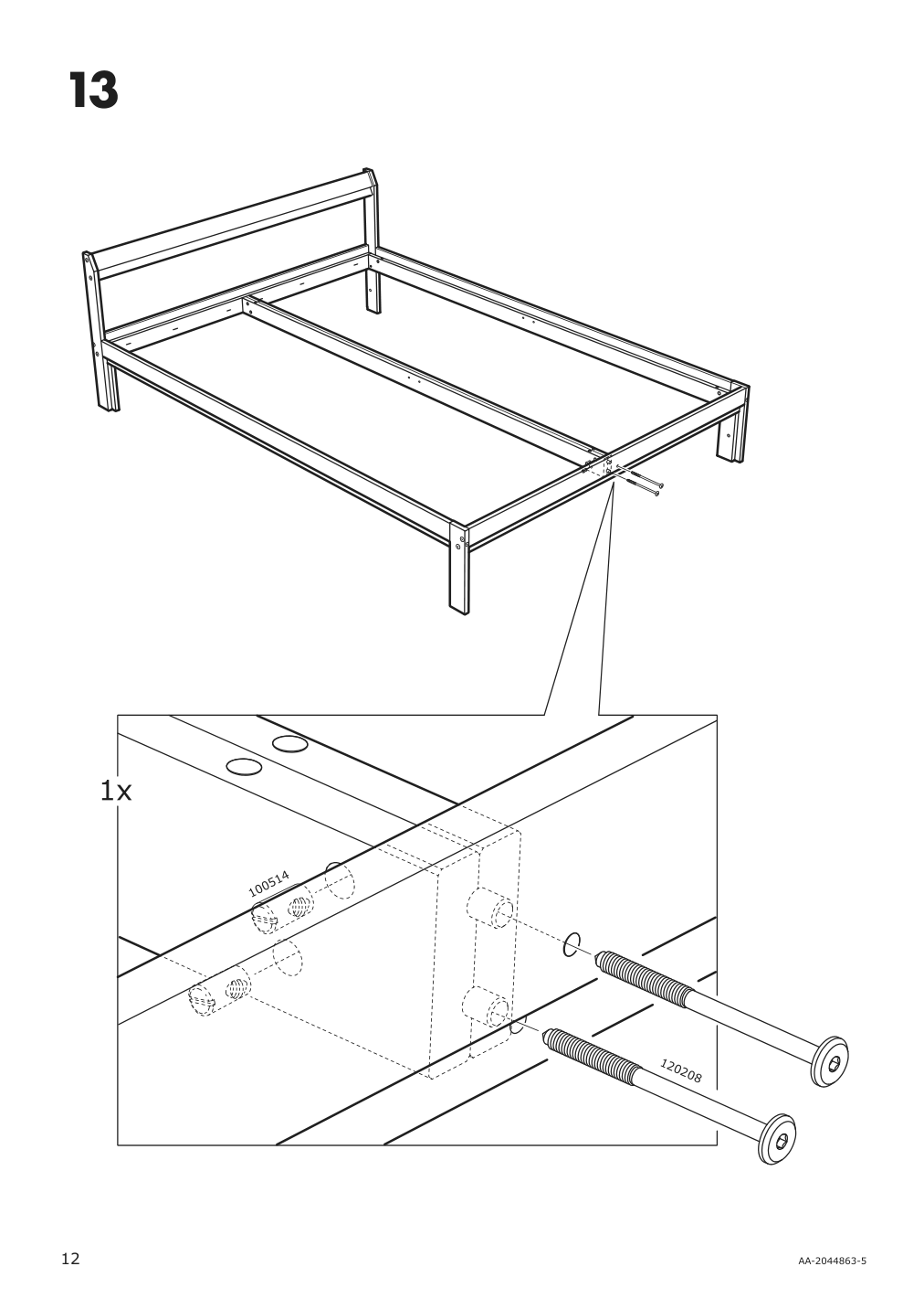 Assembly instructions for IKEA Neiden bed frame pine | Page 12 - IKEA NEIDEN bed frame 903.952.43