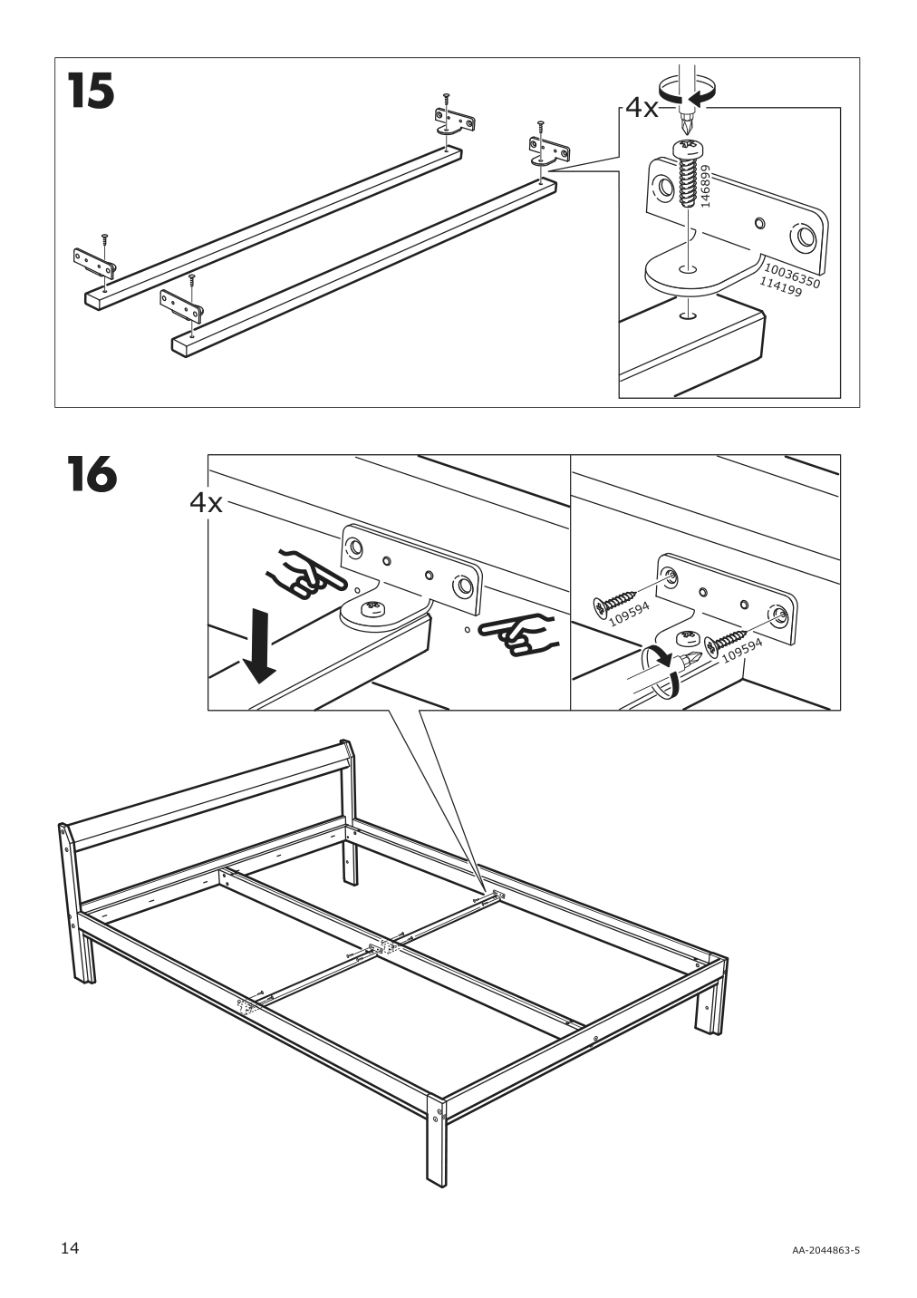 Assembly instructions for IKEA Neiden bed frame pine | Page 14 - IKEA NEIDEN bed frame 903.952.43