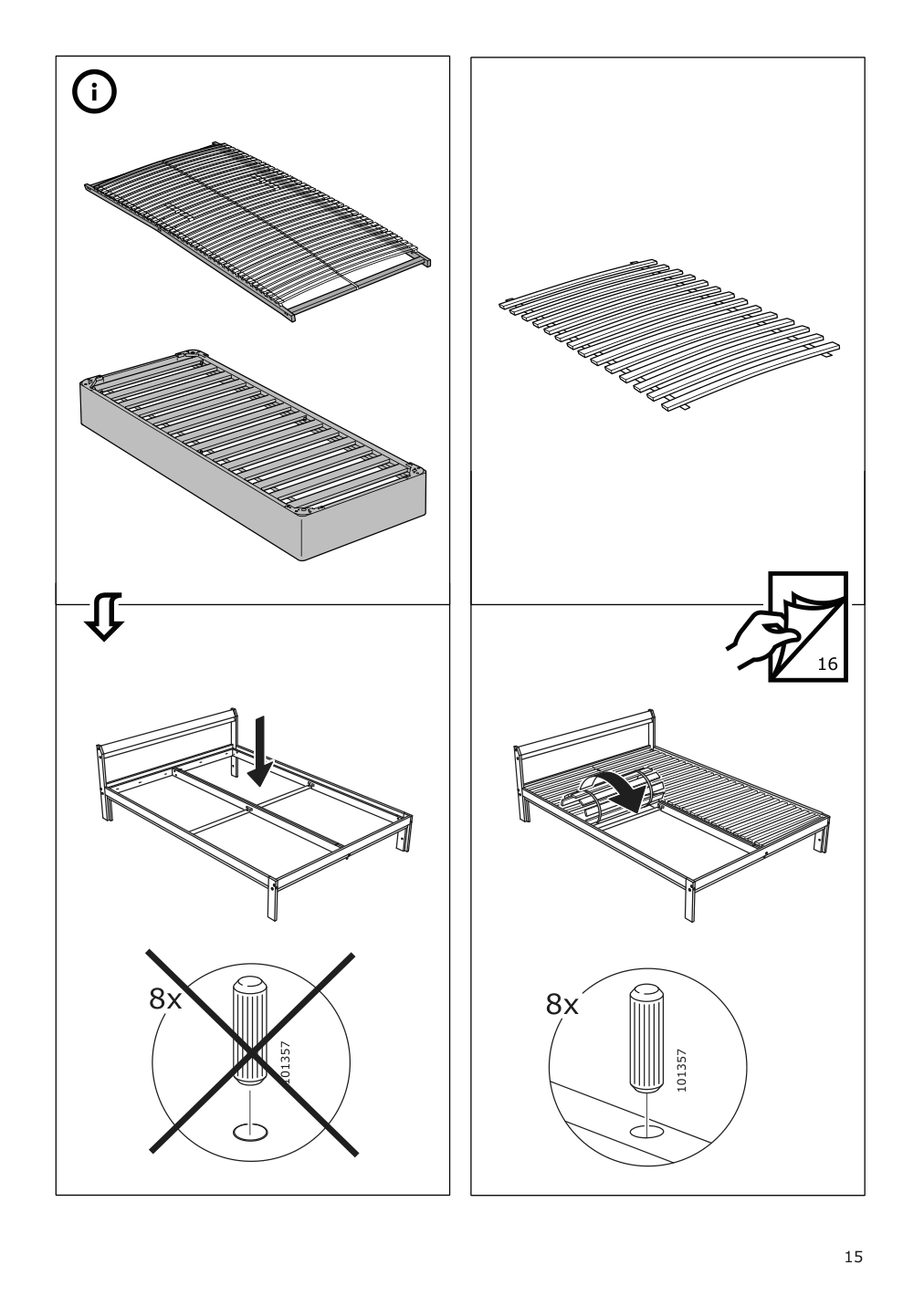 Assembly instructions for IKEA Neiden bed frame pine | Page 15 - IKEA NEIDEN bed frame 903.952.43