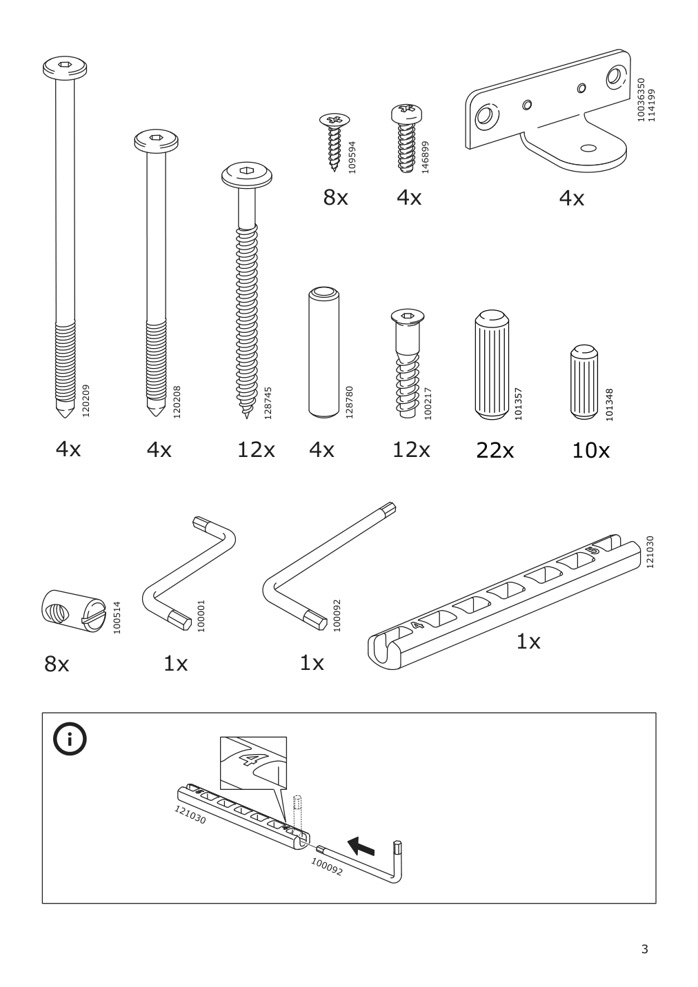 Assembly instructions for IKEA Neiden bed frame pine | Page 3 - IKEA NEIDEN bed frame 903.952.43