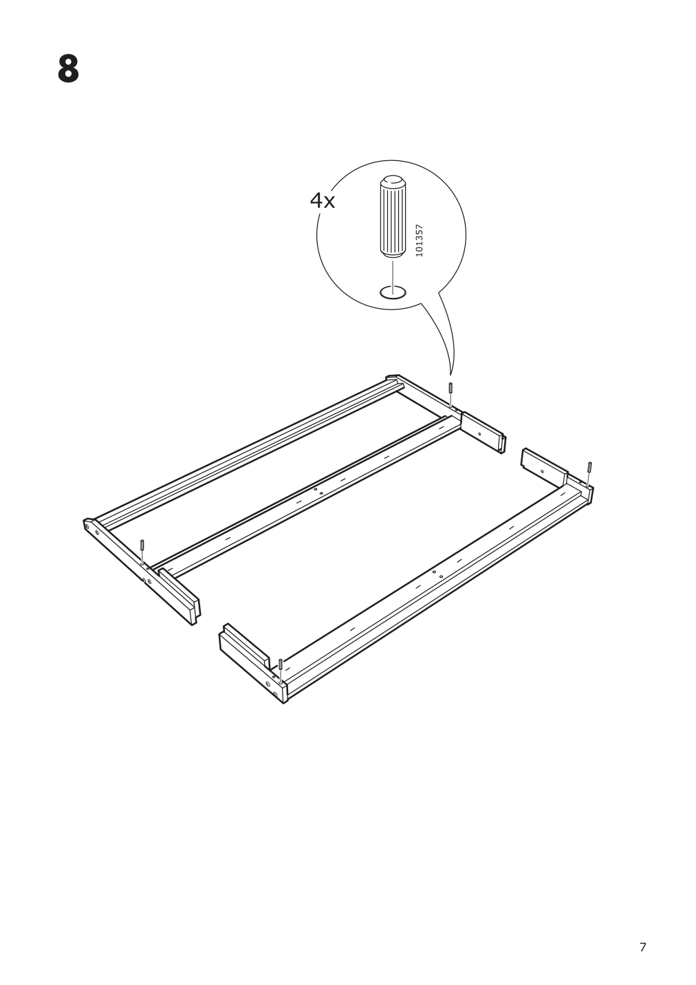 Assembly instructions for IKEA Neiden bed frame pine | Page 7 - IKEA NEIDEN bed frame 903.952.43