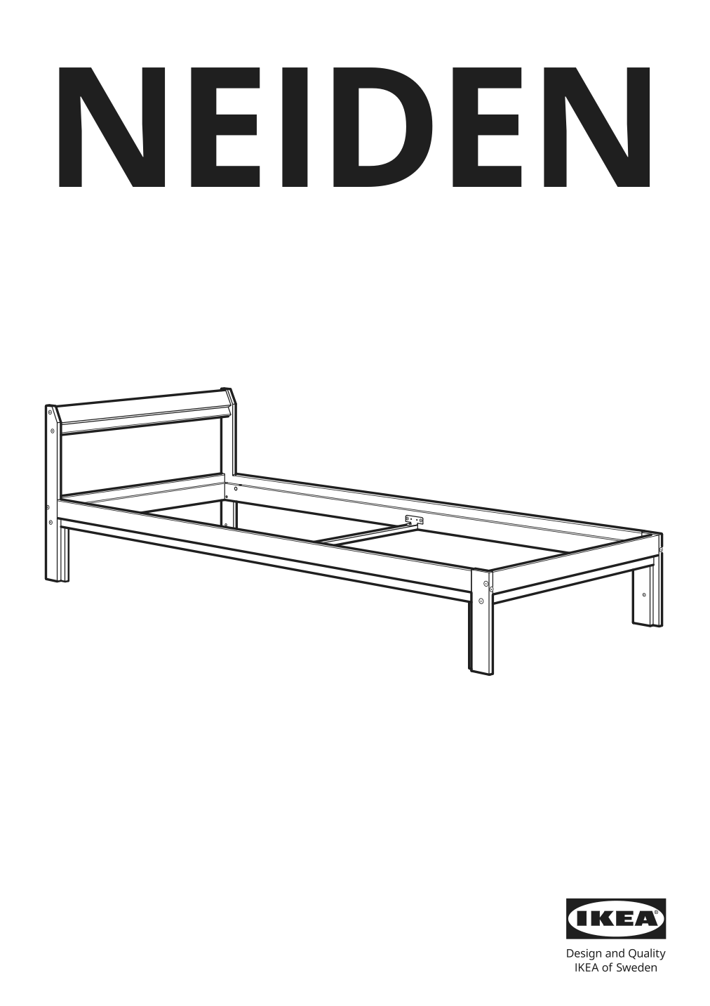 Assembly instructions for IKEA Neiden bed frame pine | Page 1 - IKEA NEIDEN bed frame 592.486.12