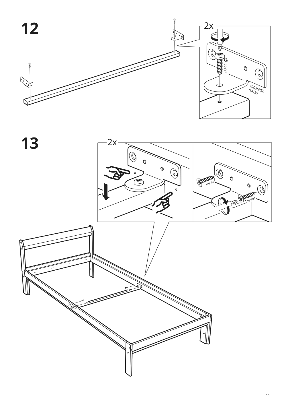 Assembly instructions for IKEA Neiden bed frame pine | Page 11 - IKEA NEIDEN bed frame 592.486.12