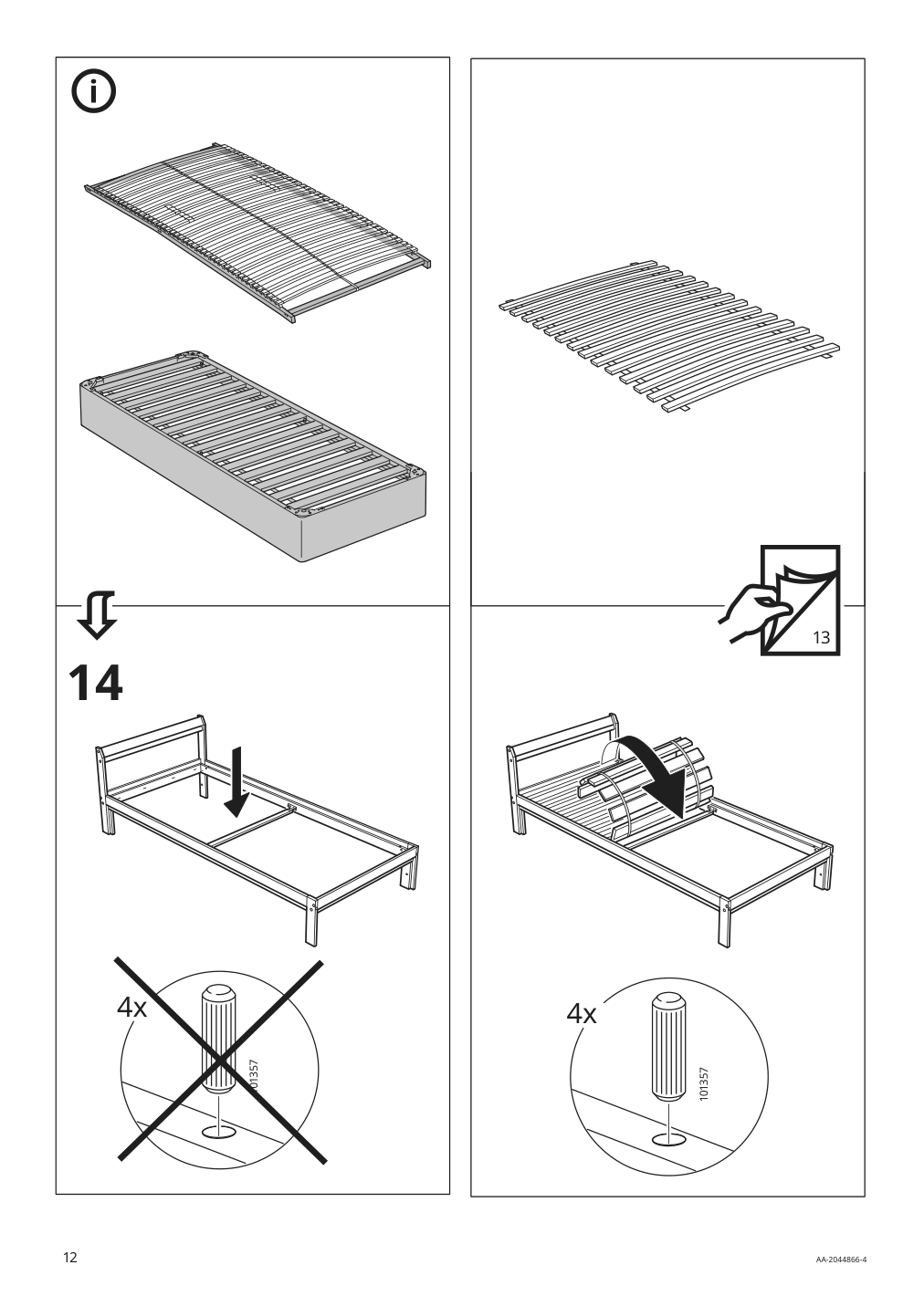 Assembly instructions for IKEA Neiden bed frame pine | Page 12 - IKEA NEIDEN bed frame 592.486.12