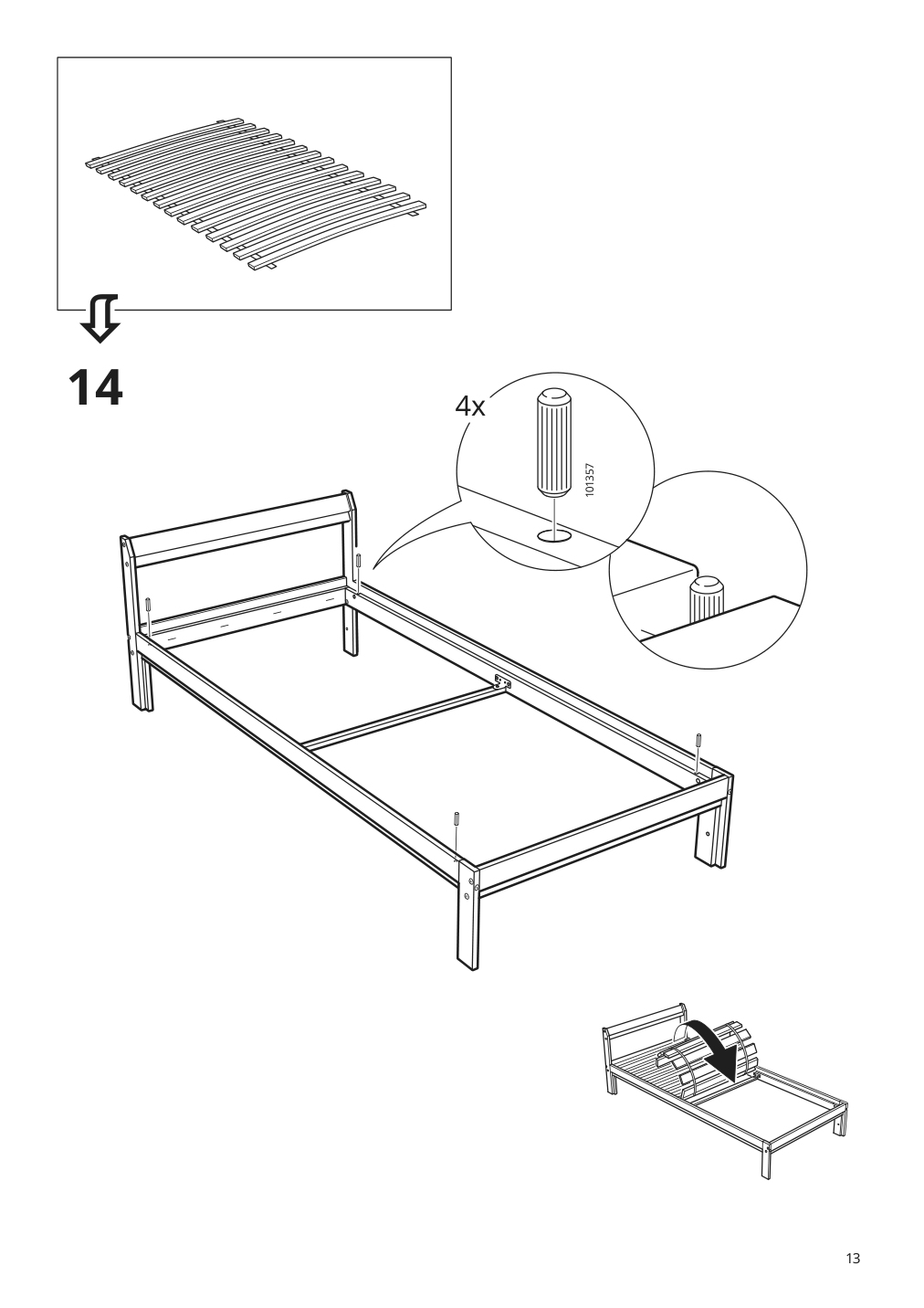 Assembly instructions for IKEA Neiden bed frame pine | Page 13 - IKEA NEIDEN bed frame 592.486.12