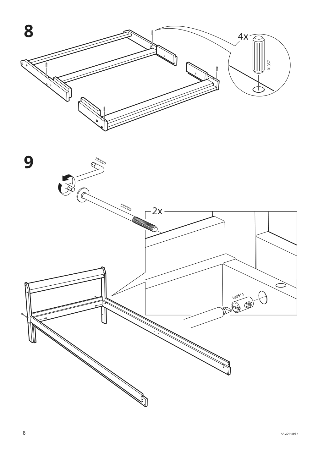 Assembly instructions for IKEA Neiden bed frame pine | Page 8 - IKEA NEIDEN bed frame 592.486.12