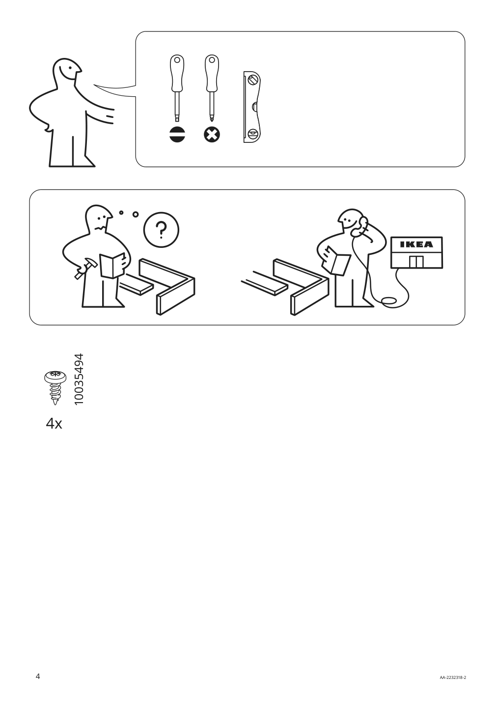 Assembly instructions for IKEA Nereby wall shelf birch | Page 4 - IKEA NEREBY wall shelf 904.659.24