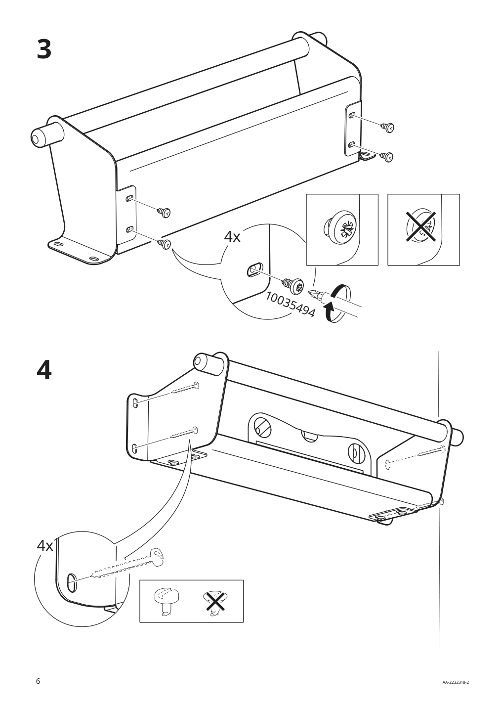 Assembly instructions for IKEA Nereby wall shelf birch | Page 6 - IKEA NEREBY wall shelf 904.659.24