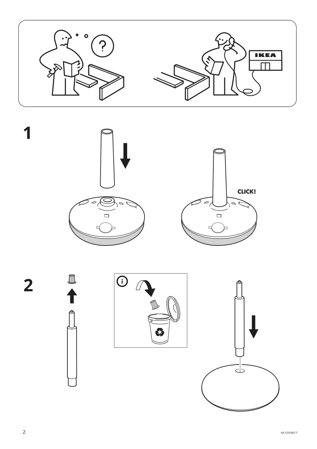 Assembly instructions for IKEA Nilserik standing support beige vissle dark gray | Page 2 - IKEA NILSERIK standing support 704.868.28