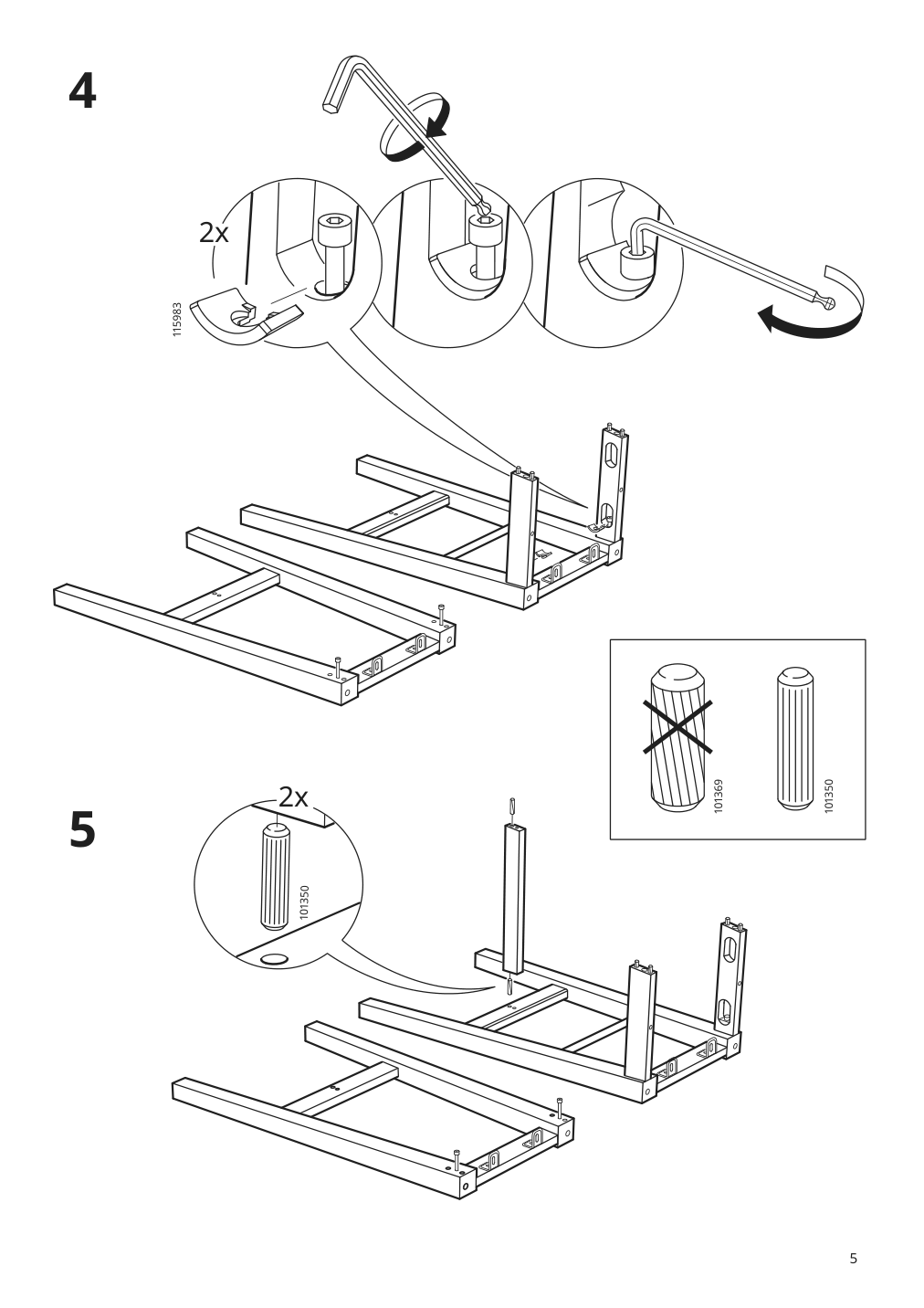 Assembly instructions for IKEA Nilsolle bar stool birch | Page 5 - IKEA NILSOLLE bar stool 104.621.23