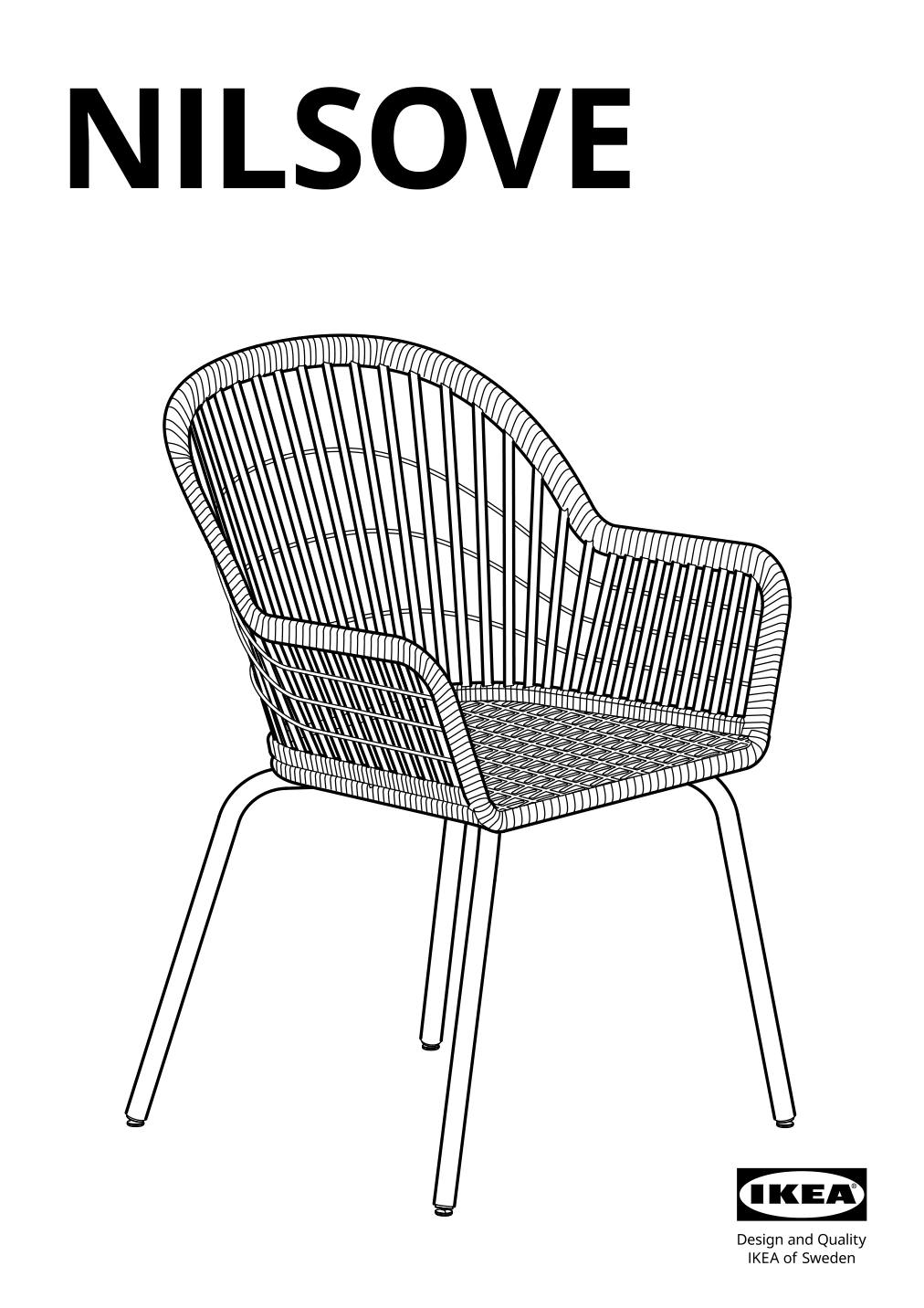 Assembly instructions for IKEA Nilsove armchair rattan white | Page 1 - IKEA YPPERLIG / NILSOVE table and 4 chairs 692.972.92