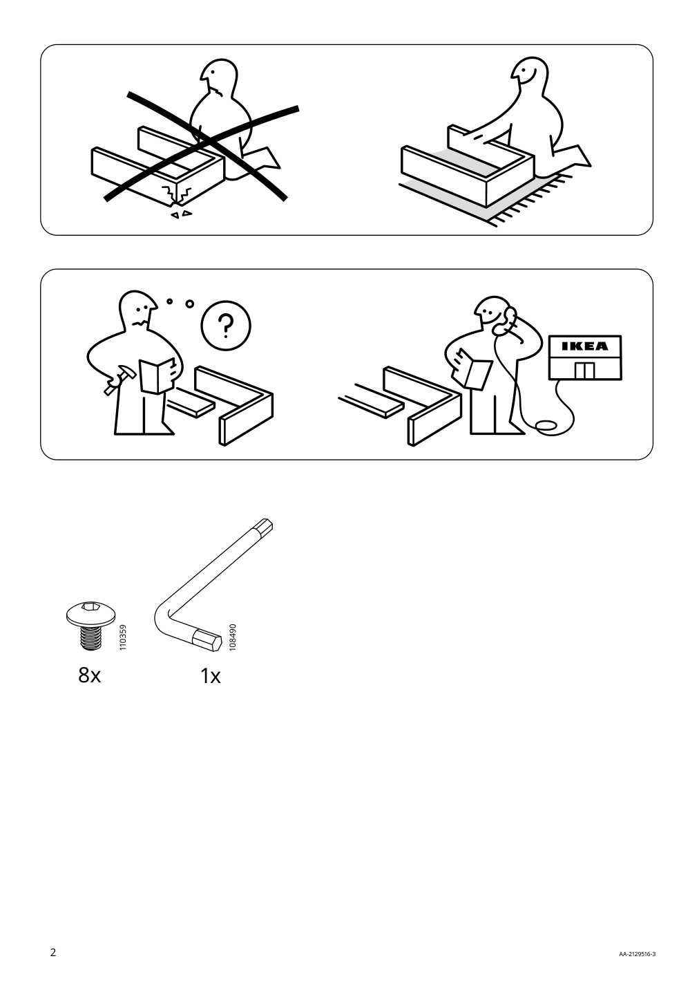 Assembly instructions for IKEA Nilsove armchair rattan white | Page 2 - IKEA RÖNNINGE / NILSOVE table and 4 chairs 194.290.92