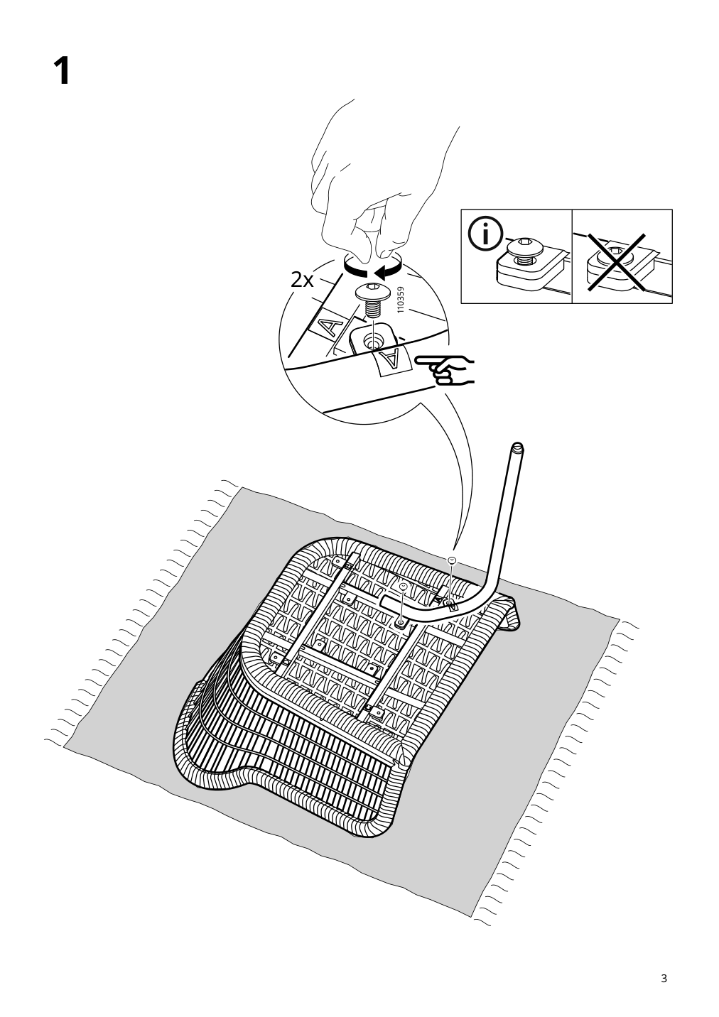 Assembly instructions for IKEA Nilsove armchair rattan white | Page 3 - IKEA RÖNNINGE / NILSOVE table and 4 chairs 194.290.92