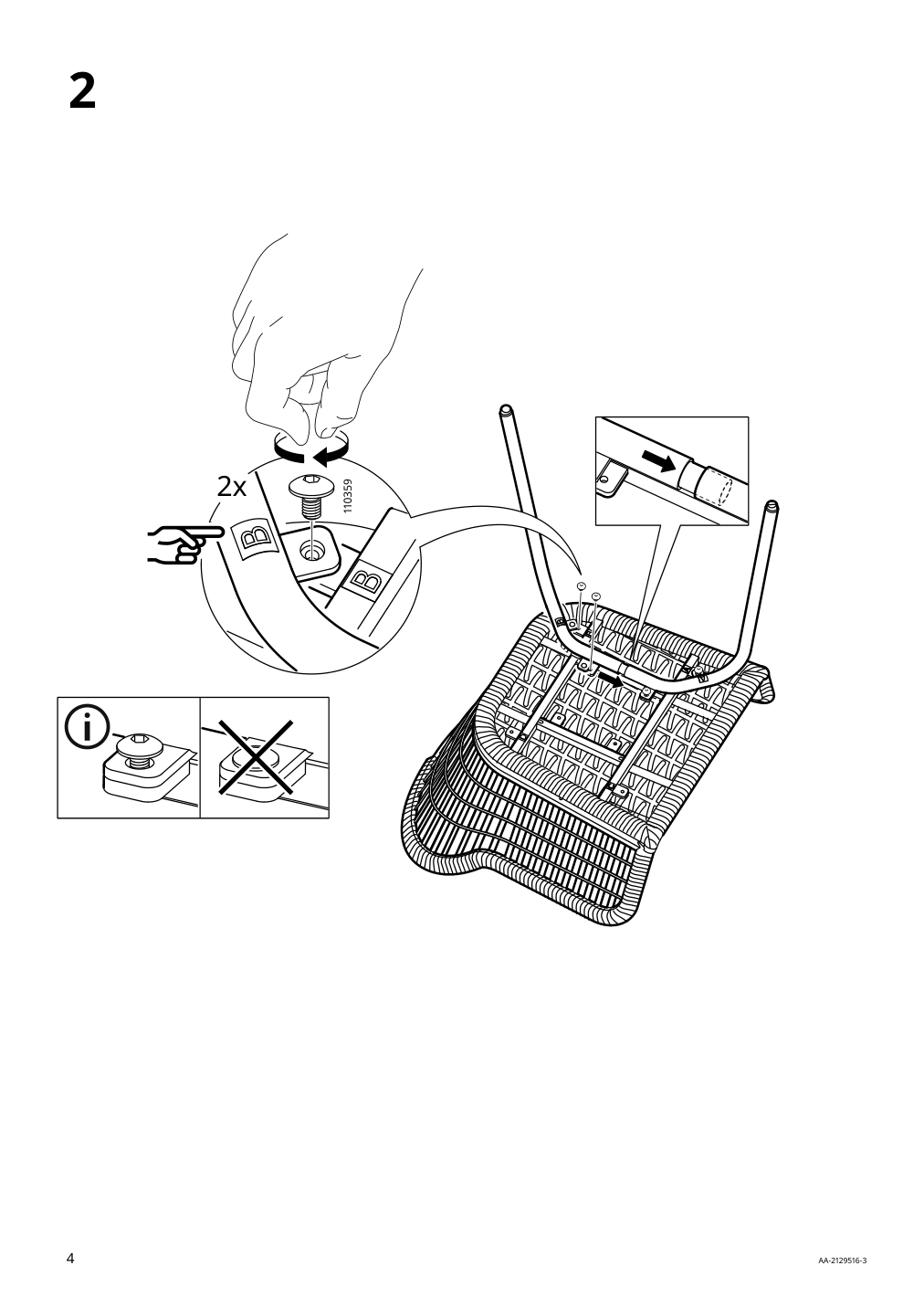 Assembly instructions for IKEA Nilsove armchair rattan white | Page 4 - IKEA YPPERLIG / NILSOVE table and 4 chairs 692.972.92