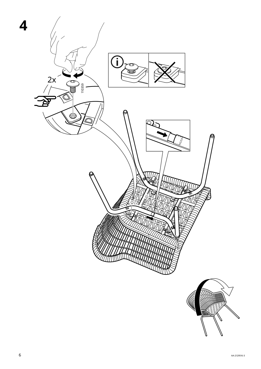 Assembly instructions for IKEA Nilsove armchair rattan white | Page 6 - IKEA RÖNNINGE / NILSOVE table and 4 chairs 194.290.92