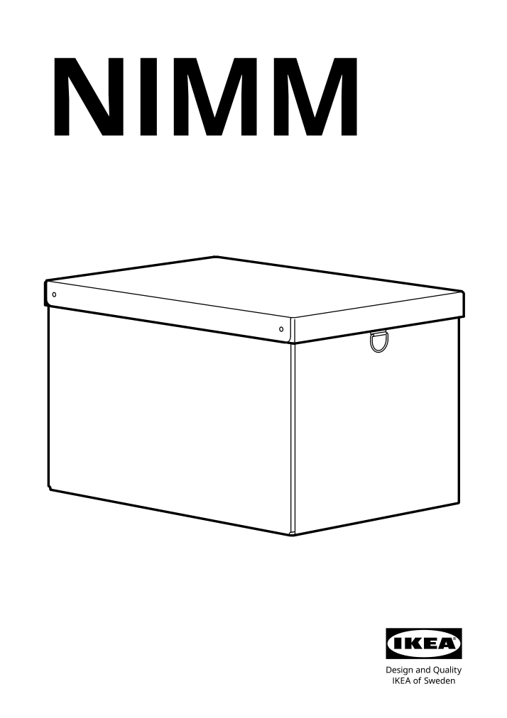 Assembly instructions for IKEA Nimm storage box with lid black | Page 1 - IKEA NIMM storage box with lid 005.200.53