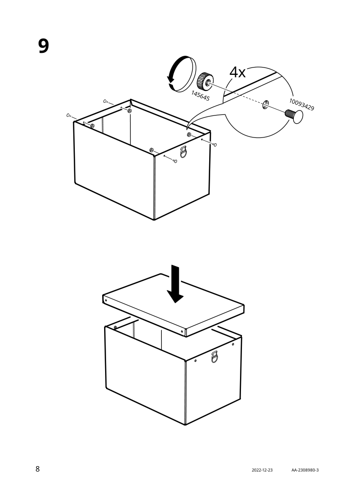 Assembly instructions for IKEA Nimm storage box with lid black | Page 8 - IKEA NIMM storage box with lid 005.200.53