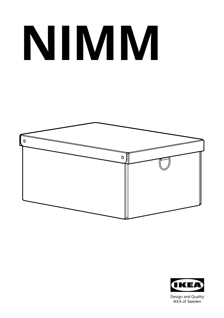 Assembly instructions for IKEA Nimm storage box with lid light grey beige | Page 1 - IKEA NIMM storage box with lid 005.523.84