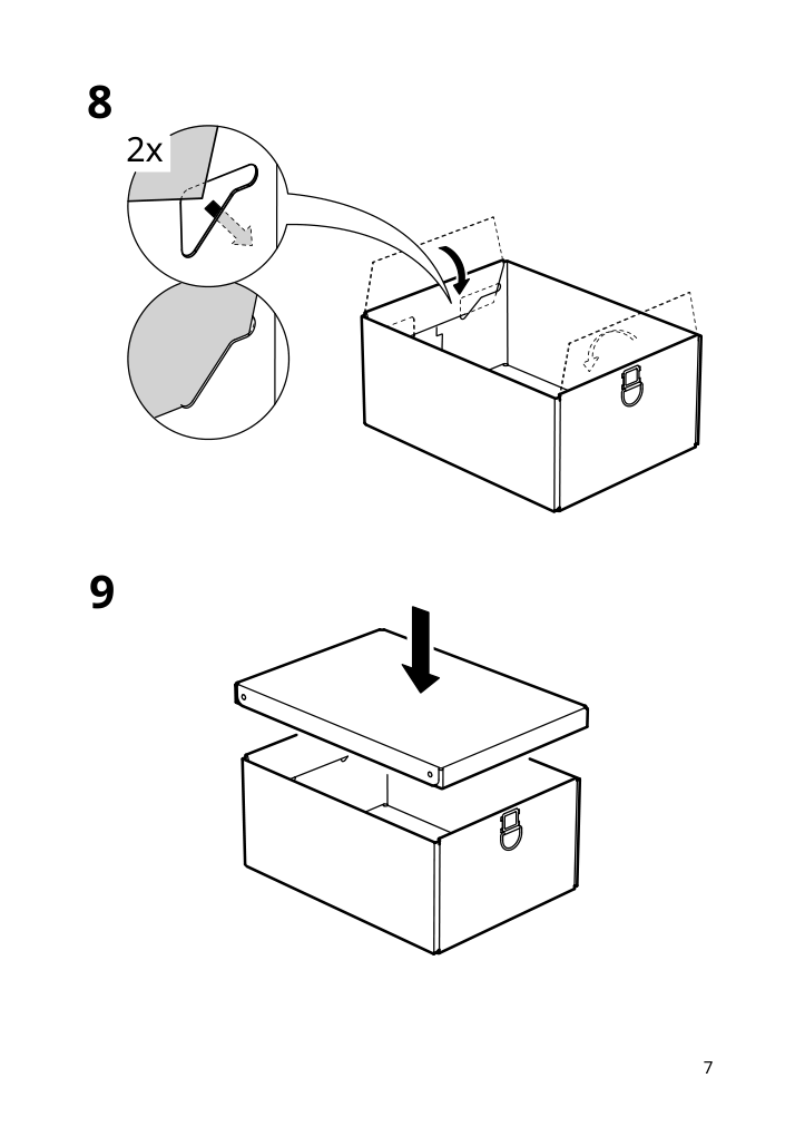 Assembly instructions for IKEA Nimm storage box with lid light grey beige | Page 7 - IKEA NIMM storage box with lid 005.523.84