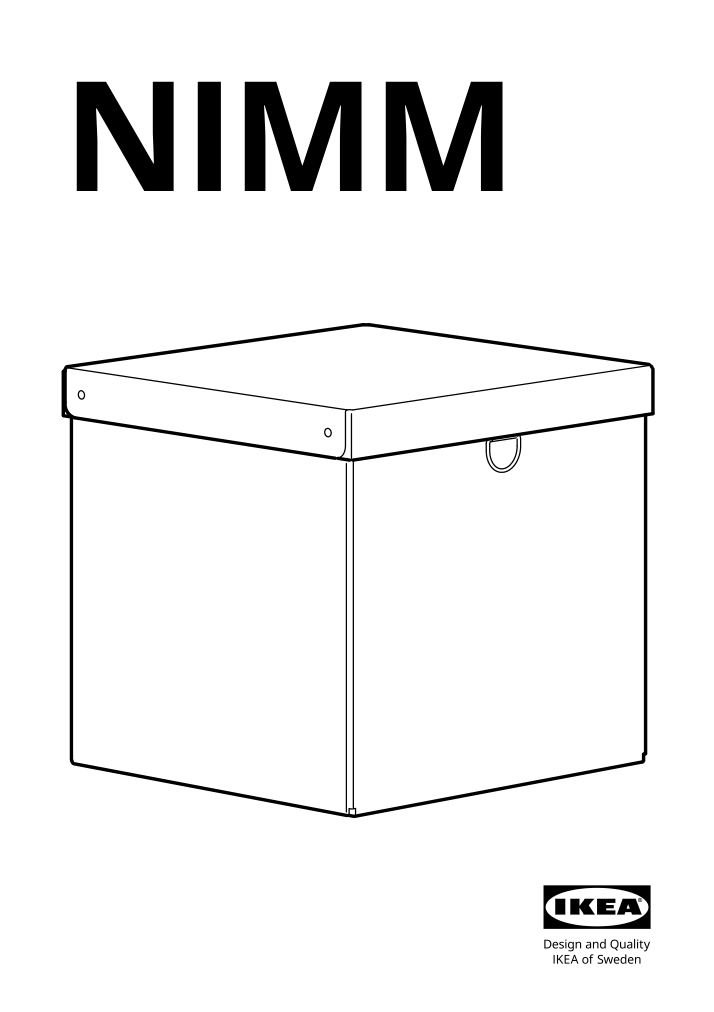 Assembly instructions for IKEA Nimm storage box with lid light grey beige | Page 1 - IKEA NIMM storage box with lid 505.524.33