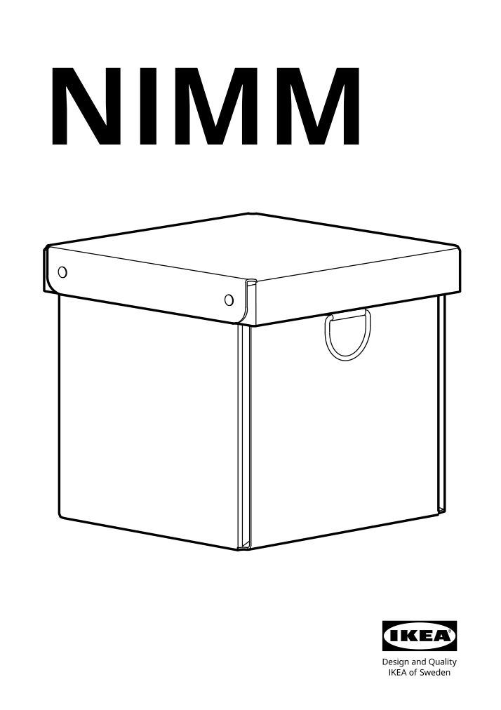 Assembly instructions for IKEA Nimm storage box with lid spotted gray | Page 1 - IKEA NIMM storage box with lid 005.959.96