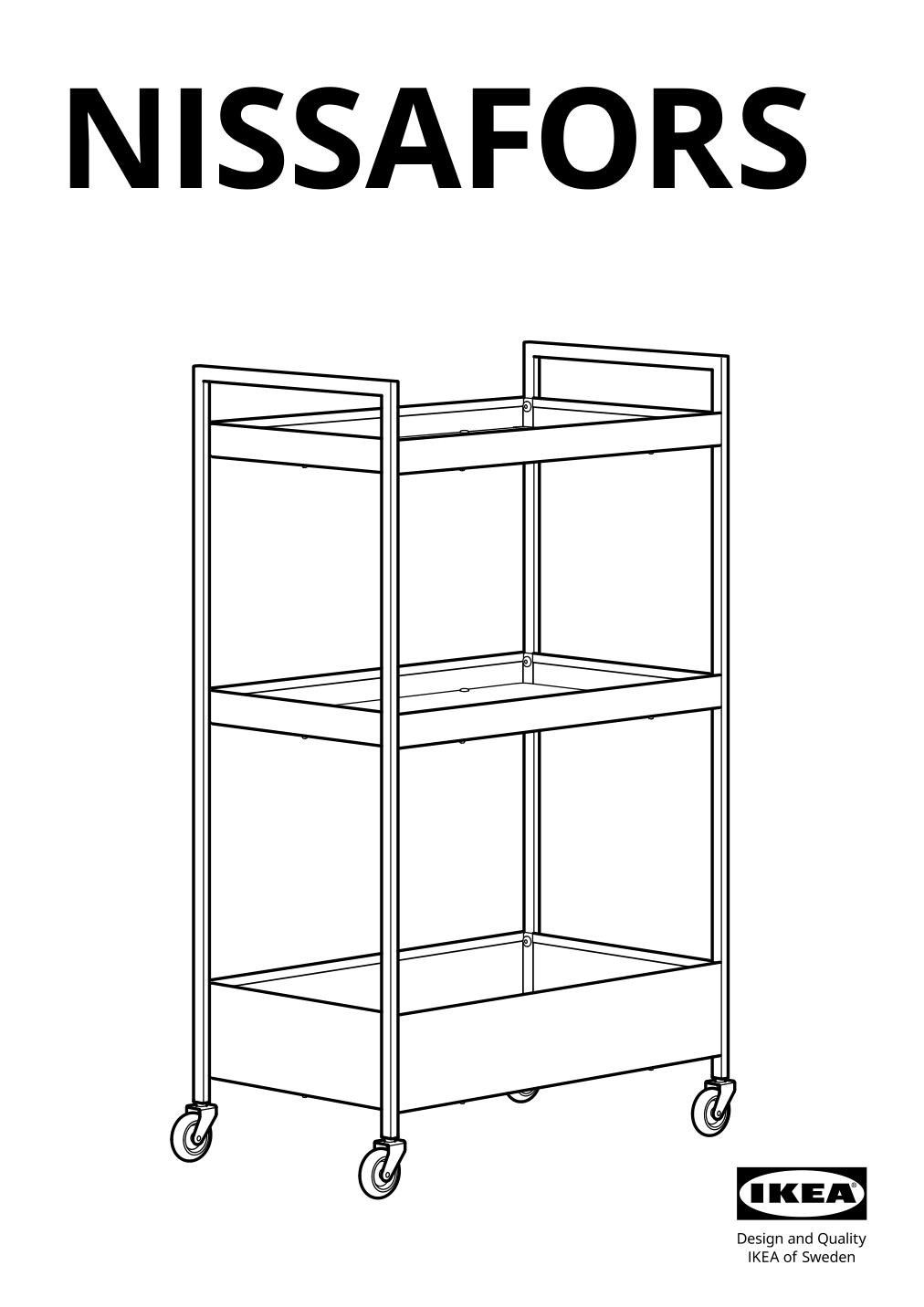 Assembly instructions for IKEA Nissafors utility cart black | Page 1 - IKEA NISSAFORS utility cart 203.997.77