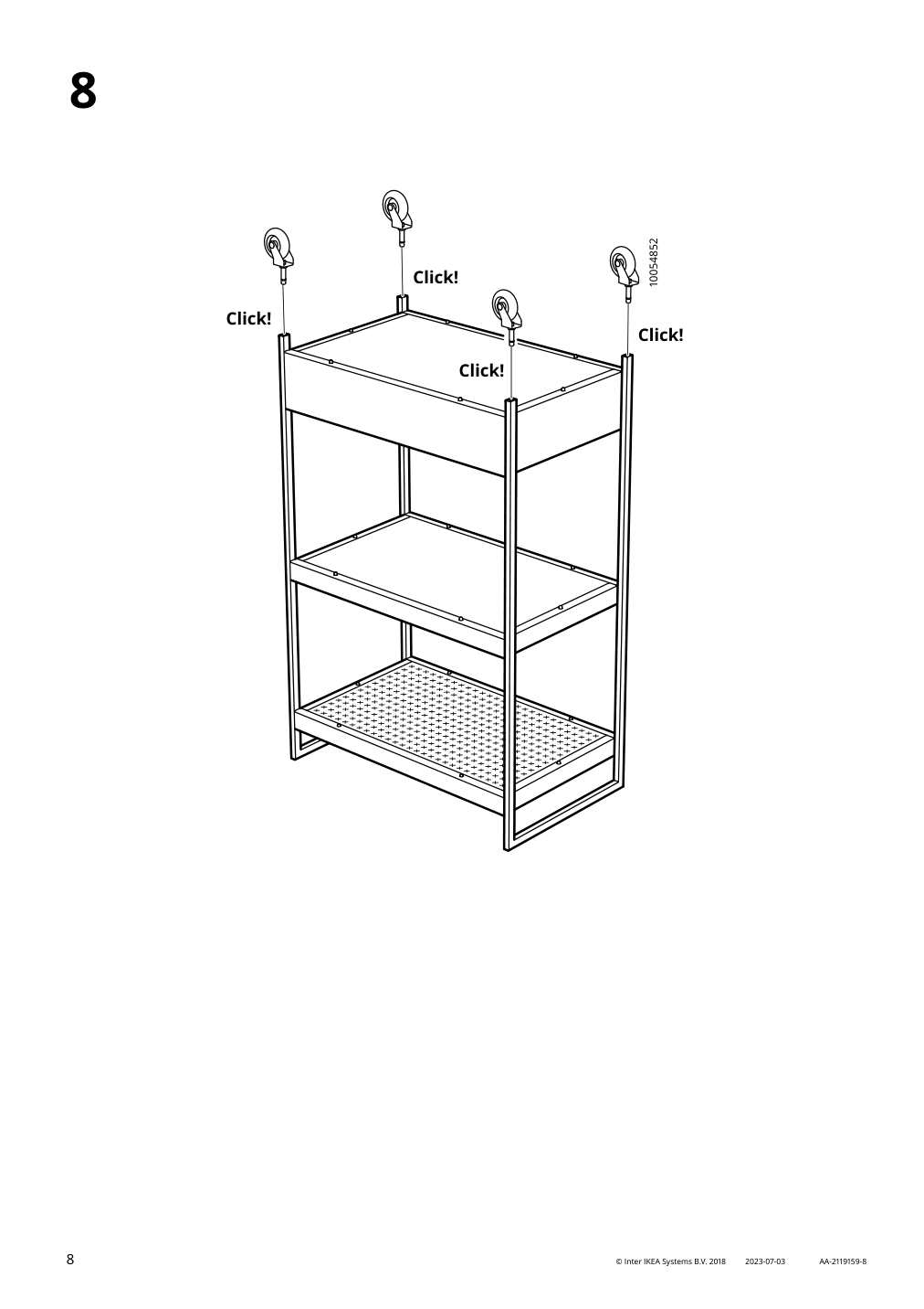 Assembly instructions for IKEA Nissafors utility cart black | Page 8 - IKEA NISSAFORS utility cart 203.997.77