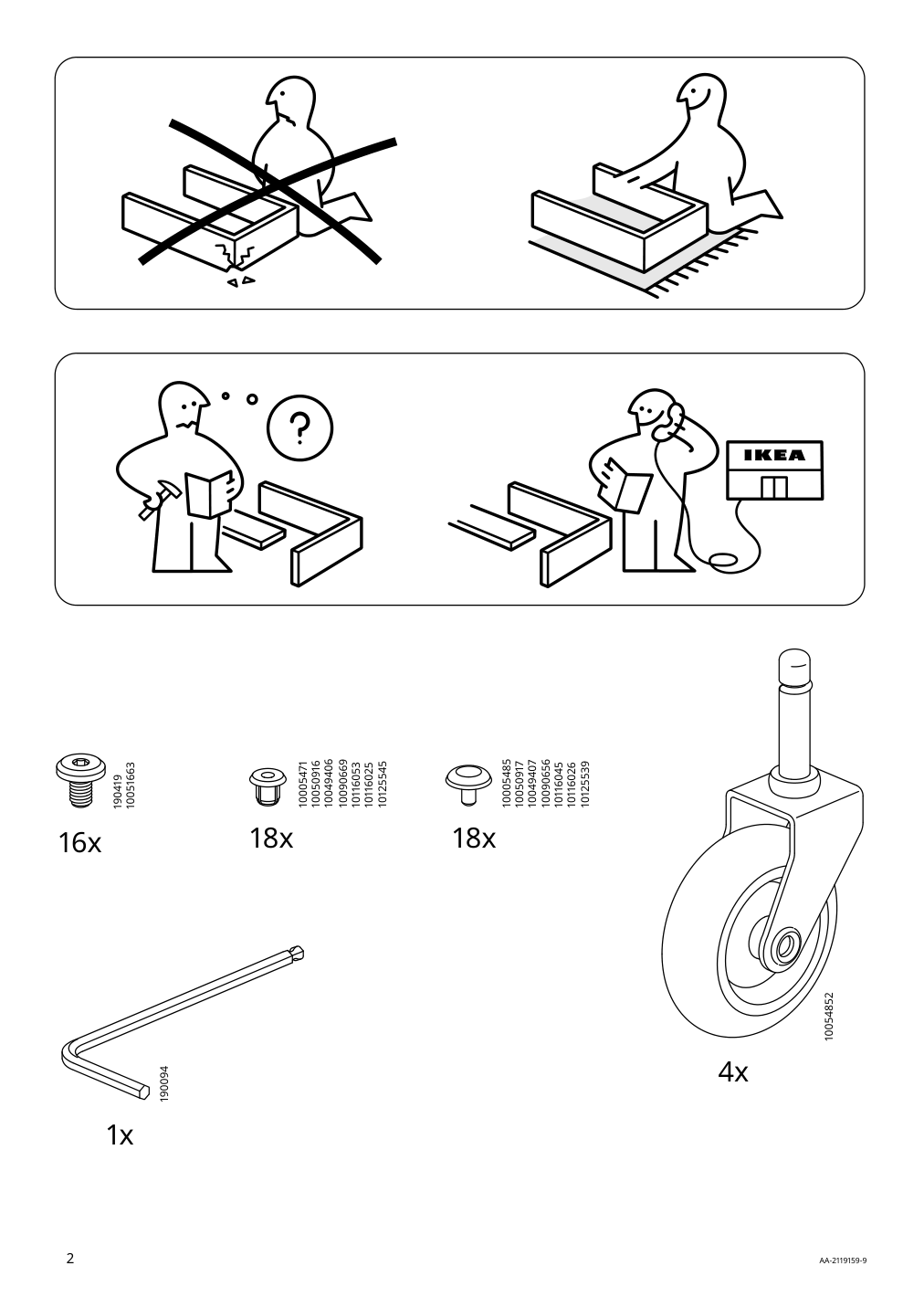 Assembly instructions for IKEA Nissafors utility cart yellow | Page 2 - IKEA NISSAFORS utility cart 205.808.47