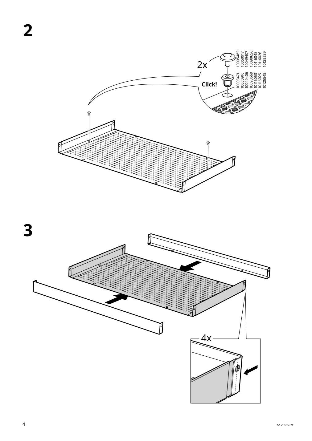 Assembly instructions for IKEA Nissafors utility cart yellow | Page 4 - IKEA NISSAFORS utility cart 205.808.47