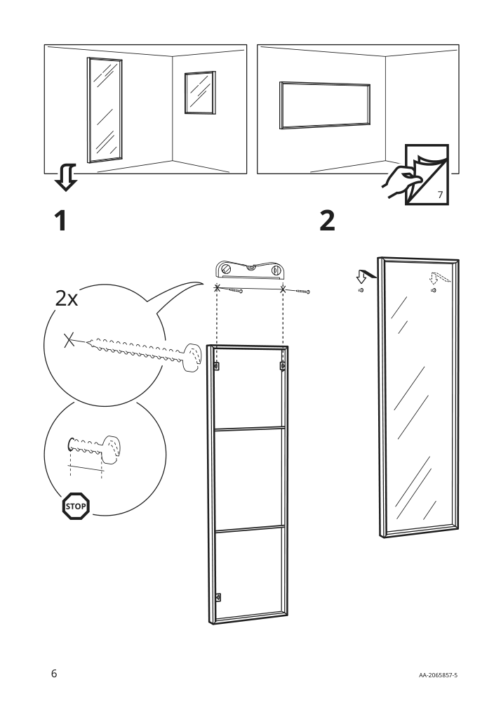 Assembly instructions for IKEA Nissedal mirror walnut effect | Page 6 - IKEA NISSEDAL mirror 205.018.69