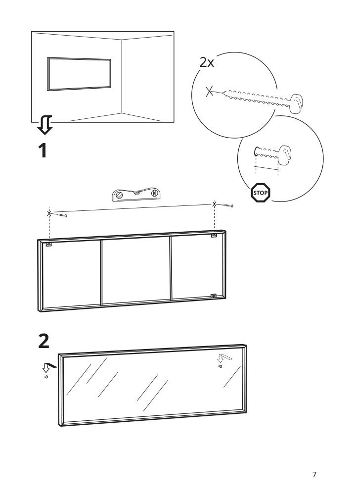 Assembly instructions for IKEA Nissedal mirror walnut effect | Page 7 - IKEA NISSEDAL mirror 205.018.69