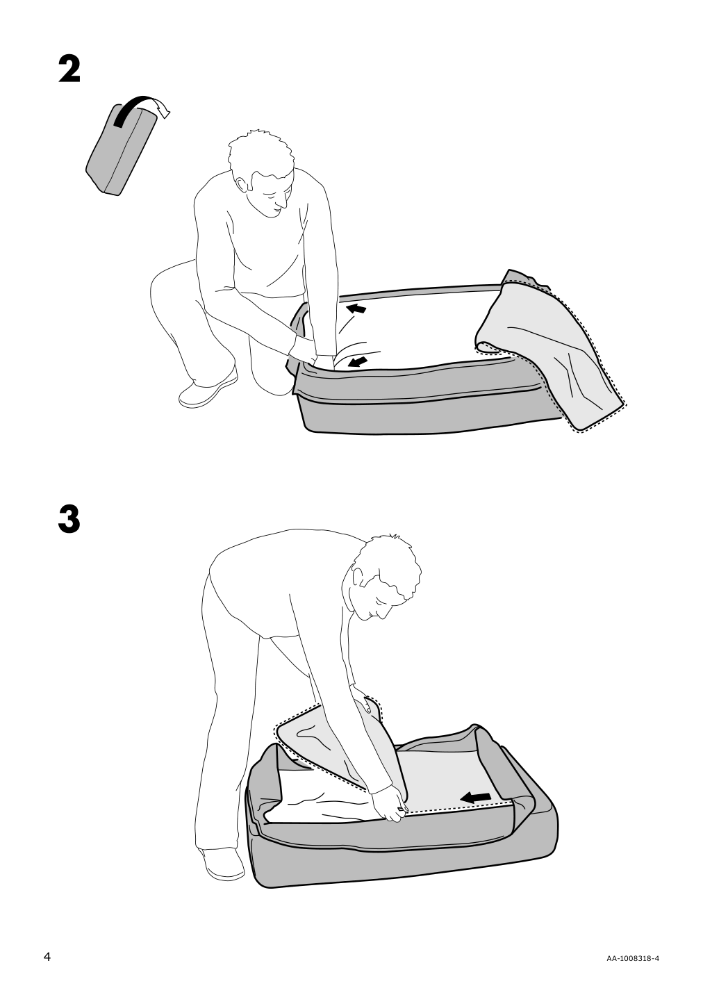 Assembly instructions for IKEA Nockeby cover for ottoman tallmyra rust | Page 4 - IKEA NOCKEBY cover for ottoman 203.198.46