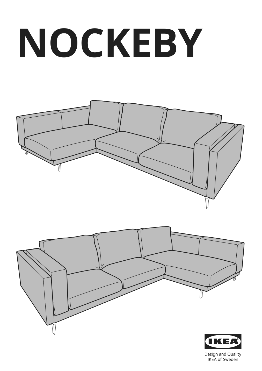 Assembly instructions for IKEA Nockeby cover for sofa with chaise left tallmyra light beige | Page 1 - IKEA NOCKEBY cover for sofa 203.198.27