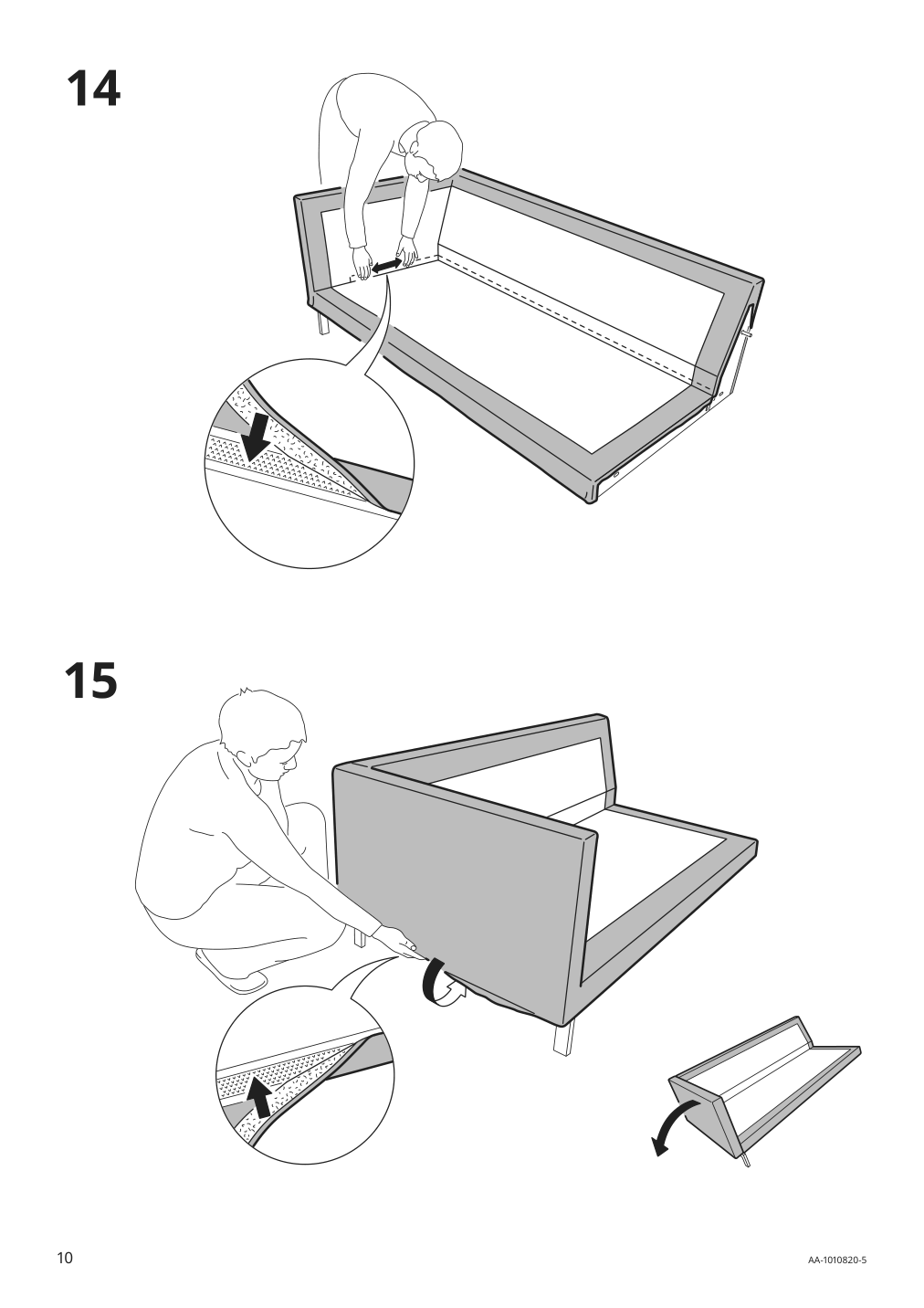 Assembly instructions for IKEA Nockeby cover for sofa with chaise left tallmyra light beige | Page 10 - IKEA NOCKEBY cover for sofa 203.198.27